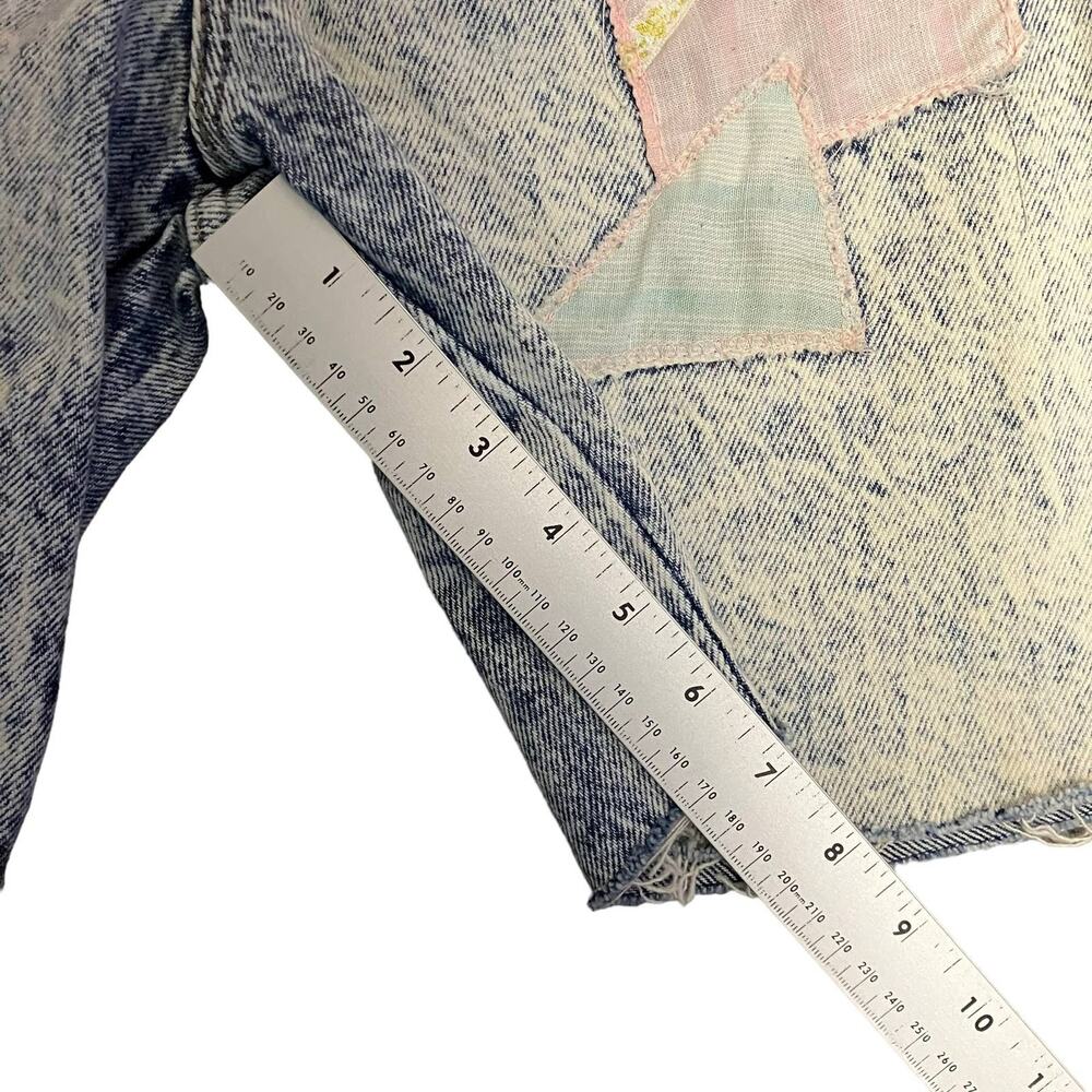 Vintage Bonjour High Waisted Patchwork Denim Shorts Size 10 - Picture 8 of 8